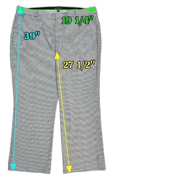 Banana Republic Logan Mini Houndstooth Trousers Career Preppy TALL LONG - Picture 2 of 9